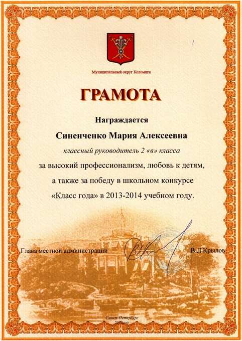 2014-2015 Синенченко М.А. (класс года)
